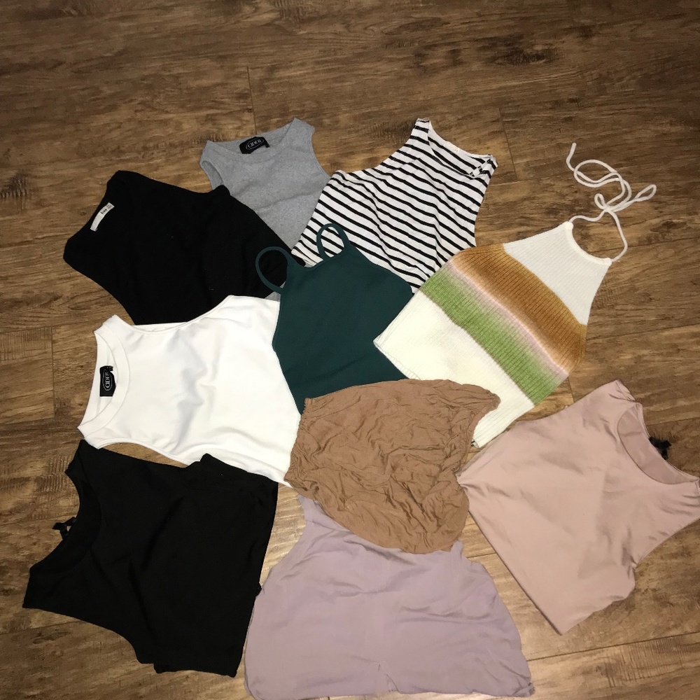 10 tops looking to sell as a bundle, but will sell separately if desired